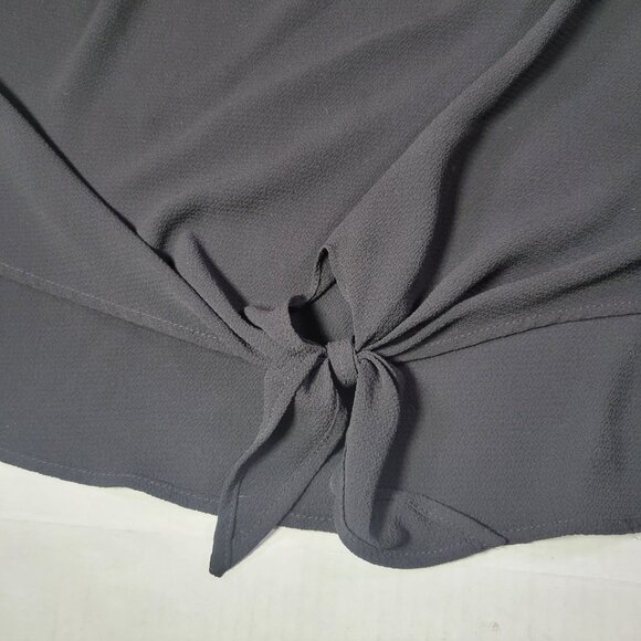 Veronica M. Black Off-Shoulder Blouse With Front Tie Detail 3/4 Sleeves Size M - Picture 8 of 8